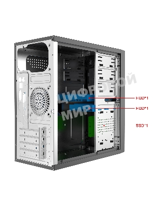 Компьютерный корпус с блоком питания Foxline 450Вт./Case Forza mATX, 450W, 2xUSB 2.0+2xUSB 3.0, Black, w/o FAN, 8 см fan PSU, power cord