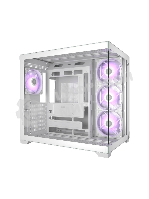 Корпус без блока питания PCCooler C3T700 ARGB WH, Midi-Tower, TG, 4x120мм ARGB, 1xUSB-A 3.0 + 1xUSB-A 2.0 + 1xUSB-C, ATX, mATX, mITX белый