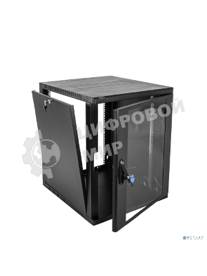Шкаф ЦМО телекоммуникационный настенный сварной 12U (600 650) съемные стенки, дверь стекло, черный