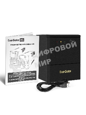 Источник бесперебойного питания ExeGate Power NB-2000.LED.AVR.8C13.USB (2000VA/1200W, LED, AVR, 8*C13, USB, батарея 12V 9Ah - 2 шт., металлический корпус, Black)