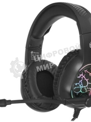 Гарнитура Oklick HS-L930G чёрный/синий, проводная, USB, подсветка