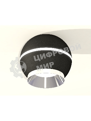Светильник Ambrella Light XS1102011 SBK/PSL черный песок/серебро полированное MR16 GU5.3 LED 3W 4200K (C1102, N7032)