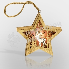 Деревянная фигурка Neon-night с подсветкой 