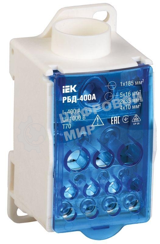 Блок распределительный на DIN-рейку РБД-400А IEK RBD-400