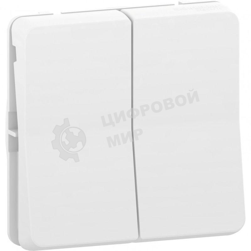 Механизм переключателя 2-кл. СП Mureva Styl 10А IP55 (сх. 6+6) бел. SchE MUR39022