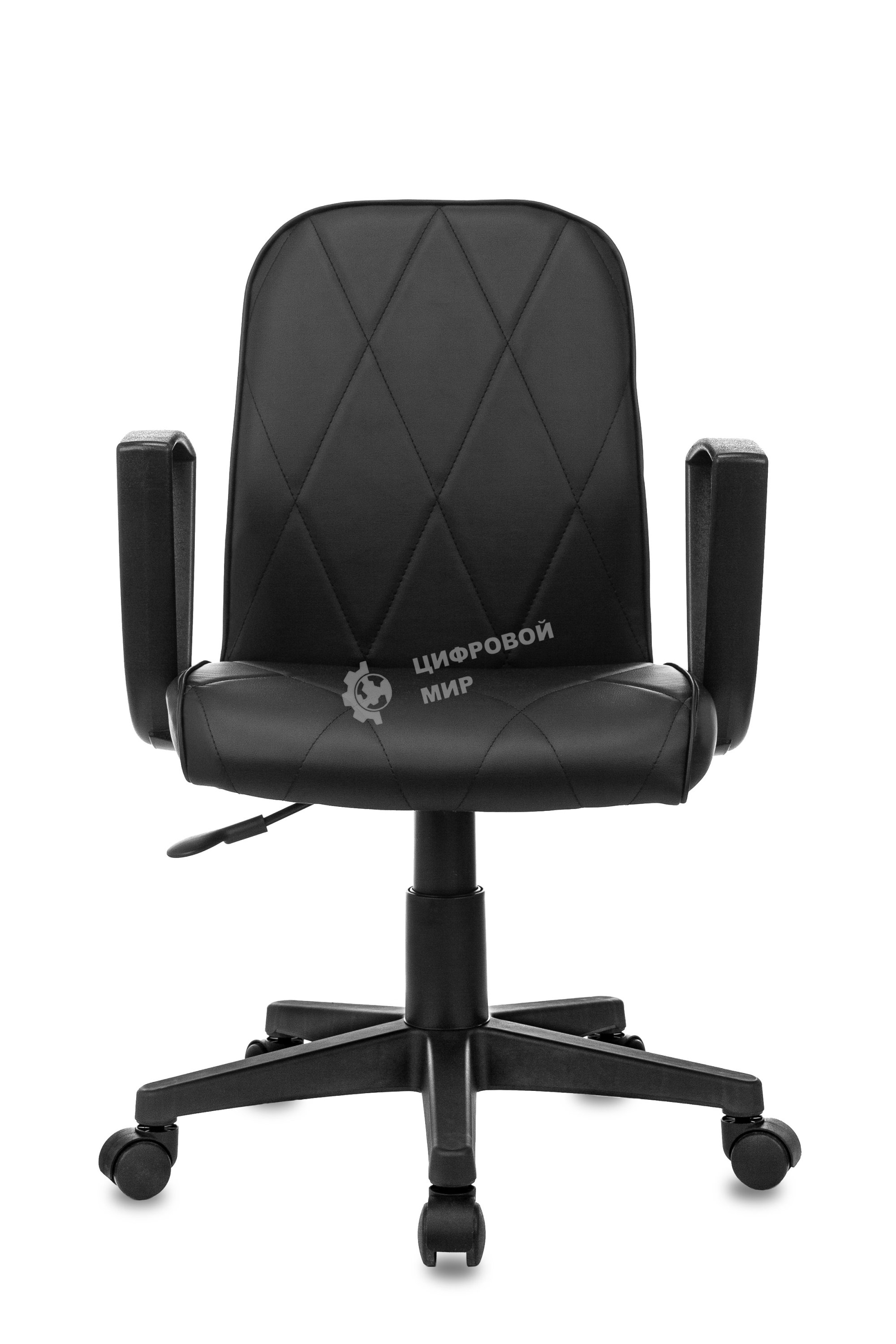 Кресло компьютерное Бюрократ CH-327 черный, эко.кожа, крестов. пластик