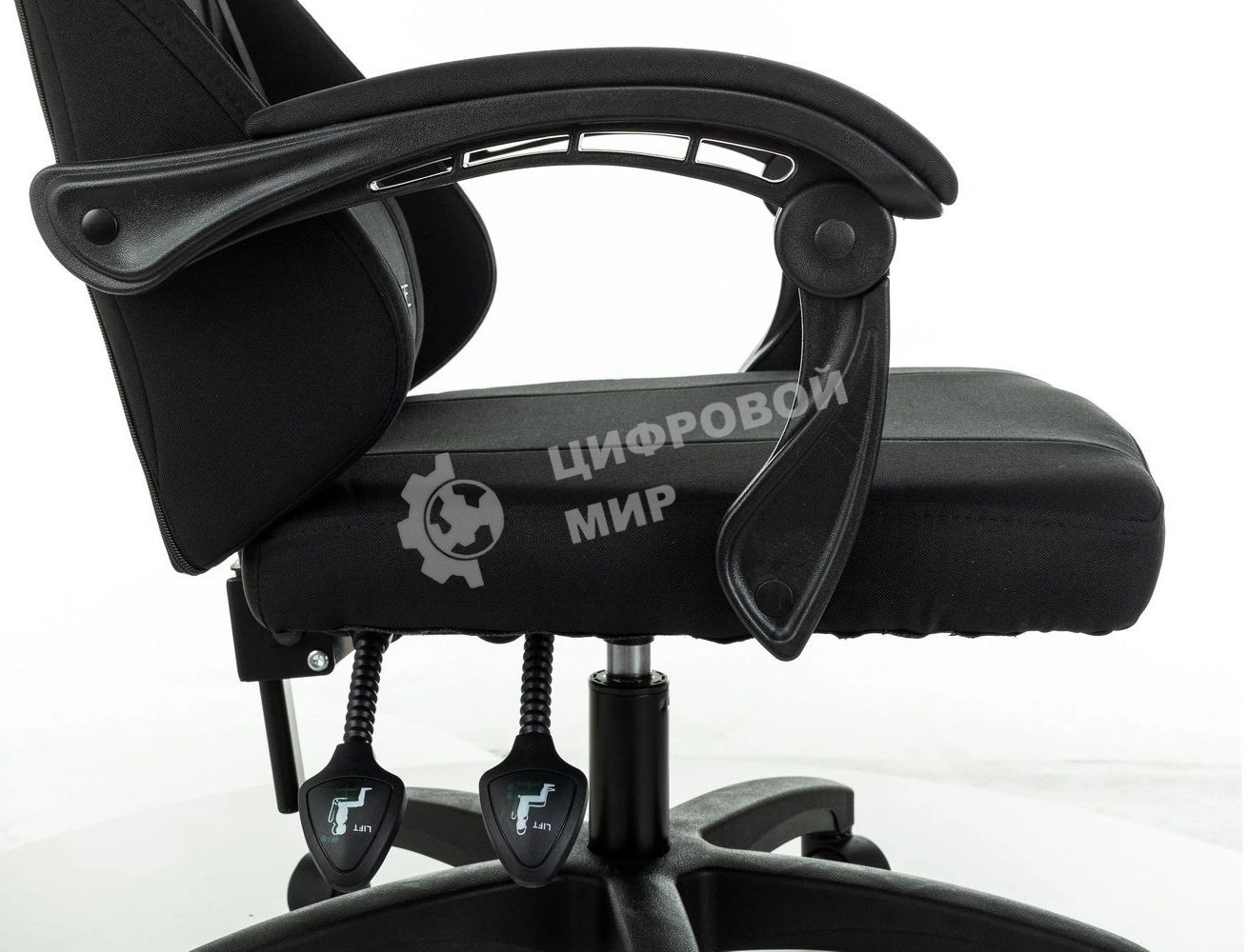 Кресло игровое Zombie Rudger черный с подголов. крестов. пластик