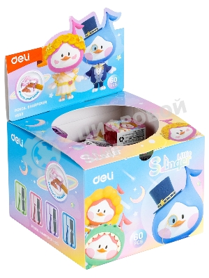 Точилка для карандашей ручная Deli EH552 Little Singer, 1 отверстие, пластик, ассорти, коробка