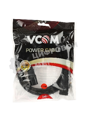 Кабель VCOM CE001-CU0.75-1.8 Кабель монитор - компьютер 220V (UPS -> устройство) VCOM VDE 3Gx0.75мм (CE001-CU)1.8м