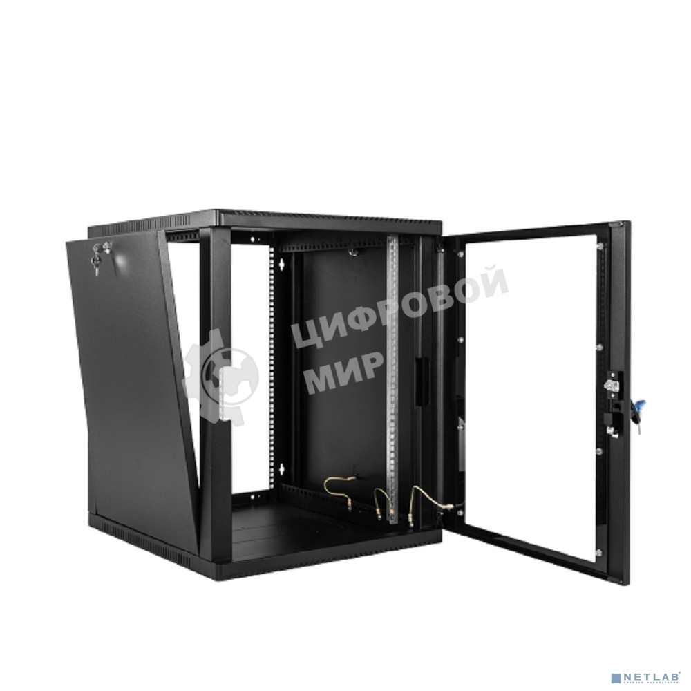 Шкаф ЦМО телекоммуникационный настенный сварной 12U (600 650) съемные стенки, дверь стекло, черный