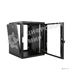 Шкаф ЦМО телекоммуникационный настенный сварной 12U (600 650) съемные стенки, дверь стекло, черный