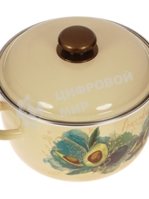 Кастрюля Appetite 1MC201P Avocado с крышкой, сферическая эмалированная 4 л