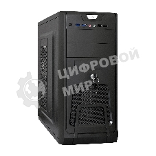 Компьютерный корпус Miditower ExeGate CP-603UB Black, ATX, (без БП), 2*USB+2*USB 3.0, Audio, замок блокировки кнопки питания