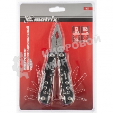 Мультитул Matrix, 13 функций, авторазжим, в чехле, 165 мм