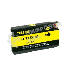 Картридж струйный NVPrint 711 (NV-CZ132A) Yellow для HP Designjet T120/T520 (27 мл) совместимый