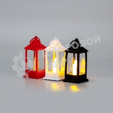 Набор Neon-night из 3 фонарей со свечкой 5,5х5,5х12,5 см, цвет корпуса белый, красный, черный, цвет свечения теплый белый, питание 3xLR1130