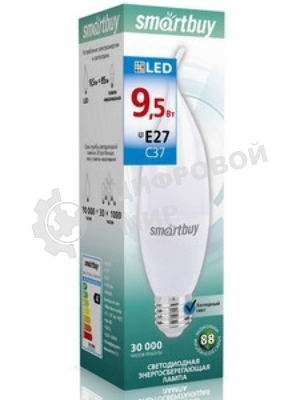 Лампа светодиодная Smartbuy-C37-9,5W/6000/E27