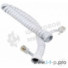 Шнур для телефонной трубки Rexant витой RJ-10 (4P-4C), 2м, белый