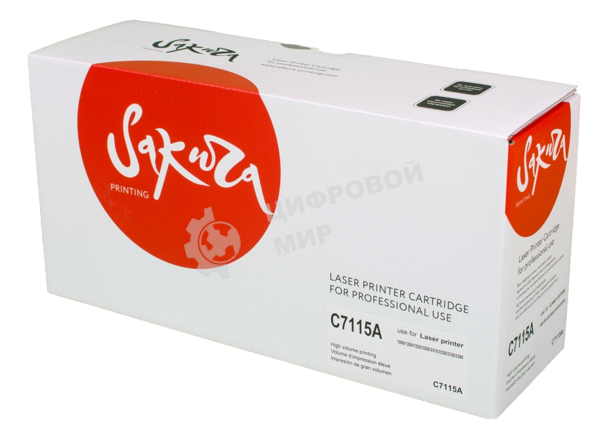 Картридж лазерный Sakura C7115A для HP LaserJet hp laserjet 1220/3300/3310/3320/3330/3380/1000/1005/1200, черный, 2500 к.
