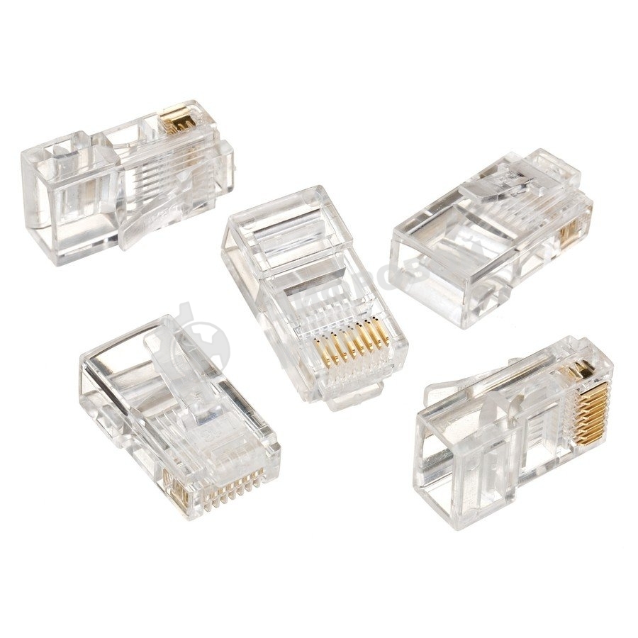 Коннектор Gembird Вилка RJ-45 LC-8P8C-001 (3-зубца) cat.5e, для одножильного кабеля (100 шт.)