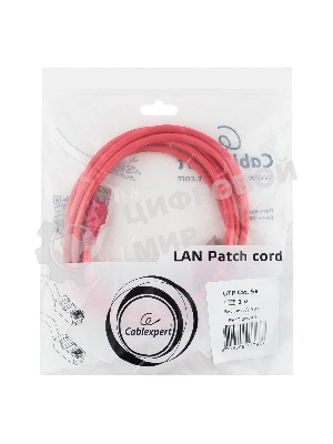Патч-корд UTP Cablexpert cat.5e, 2м, литой, многожильный, розовый