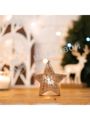 Деревянная фигурка Neon-night с подсветкой 