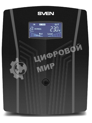 Источник бесперебойного питания UPS Sven Pro 1500 (1000 WA, LCD, USB, RG-45, 3 евро розетки)