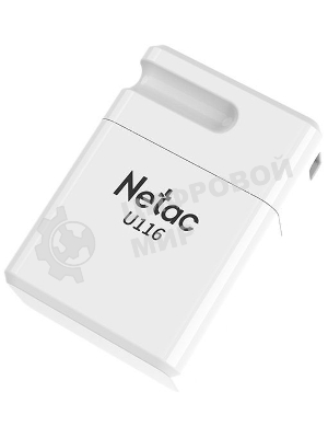 Флешка USB Netac U116 (NT03U116N-064G-20WH), 64Gb, USB 2.0, R/W 70/30, белый