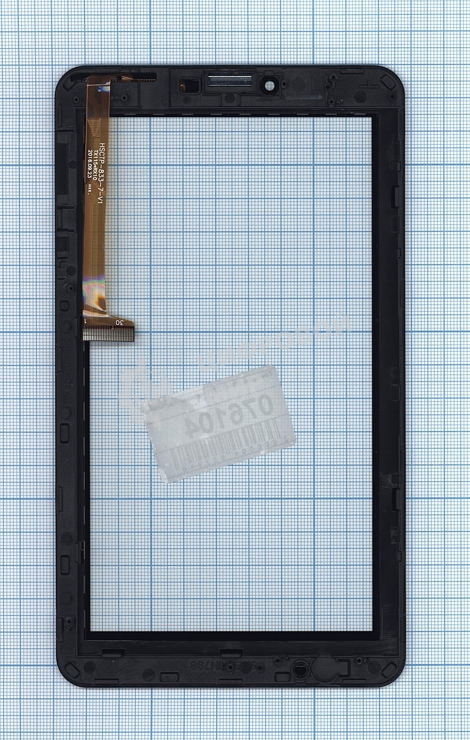 Сенсорное стекло (тачскрин) для Irbis TZ761, черное с рамкой