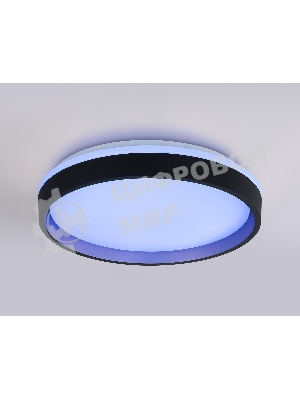 Светодиодный светильник RGB Ambrella light FZ604 BK/GD черный/золото IP20 46W 3000K-6500K+RGB D390*80 (ПДУ ИК)