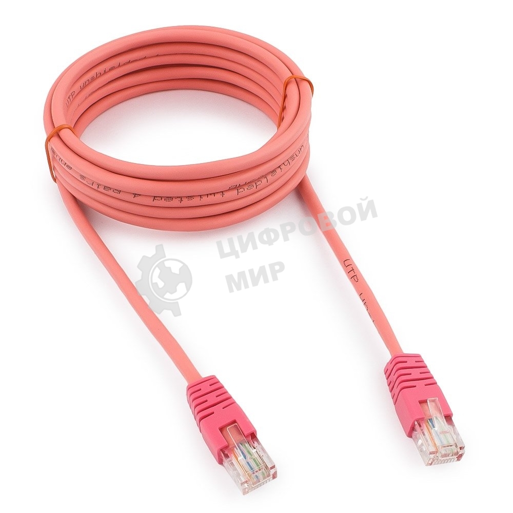 Патч-корд UTP Cablexpert cat.5e, 3м, литой, многожильный, розовый