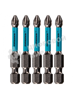 Набор бит торсионных Gross PH2x50 мм, для ударных шуруповертов, 5 шт.