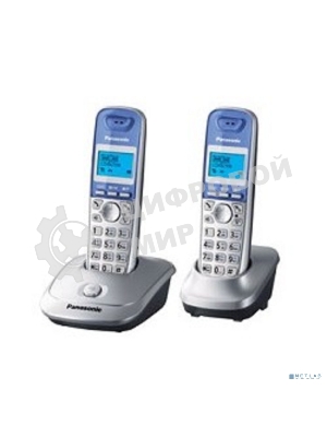 Телефон беспроводной (DECT) Panasonic KX-TG2512RUS (серебристый) Доп трубка в комплекте,АОН, Caller ID,спикерфон на трубке,полифония