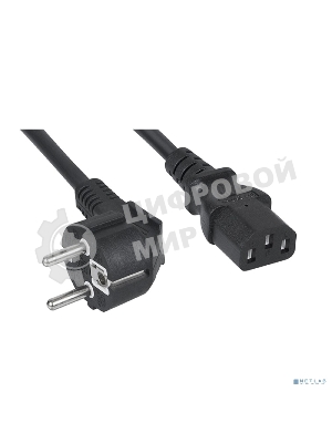 Шнур для блока питания Cabeus, IEC 320 C13, вилка Schuko, 1.8 м, 10А, черный