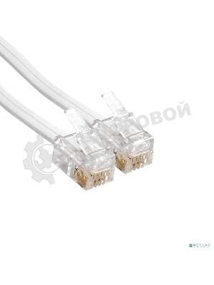 Патч-корд телефонный ExeGate TC4P4C-2M-W (шнур для телефонной трубки, витой, RJ-10 (4P-4C), 2м, белый)