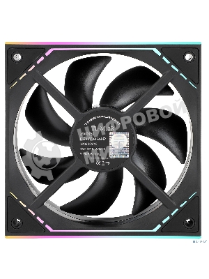 Кулер для корпуса Thermalright TL-M12R Reverse (124x120x25mm, 4-pin PWM, ARGB, 42.6CFM, 23.2dBA, 1500RPM, черный)