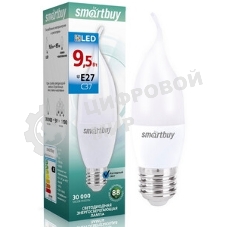 Лампа светодиодная Smartbuy-C37-9,5W/6000/E27