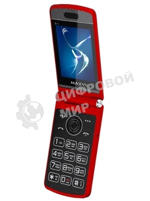 Мобильный телефон Maxvi E11 красный/серебристый