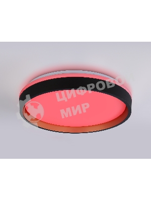 Светодиодный светильник RGB Ambrella light FZ604 BK/GD черный/золото IP20 46W 3000K-6500K+RGB D390*80 (ПДУ ИК)