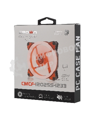 Вентилятор для корпуса Crown CMCF-12025S-1233 черный/оранжевый, 120 мм, 1650 об/мин, 23 дБ, 3 pin