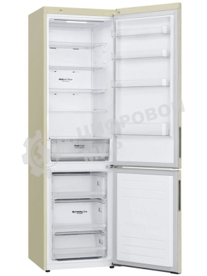 Холодильник LG GA-B509CESL бежевый глянцевый двухкамерный 277/107л морозилка снизу, No Frost