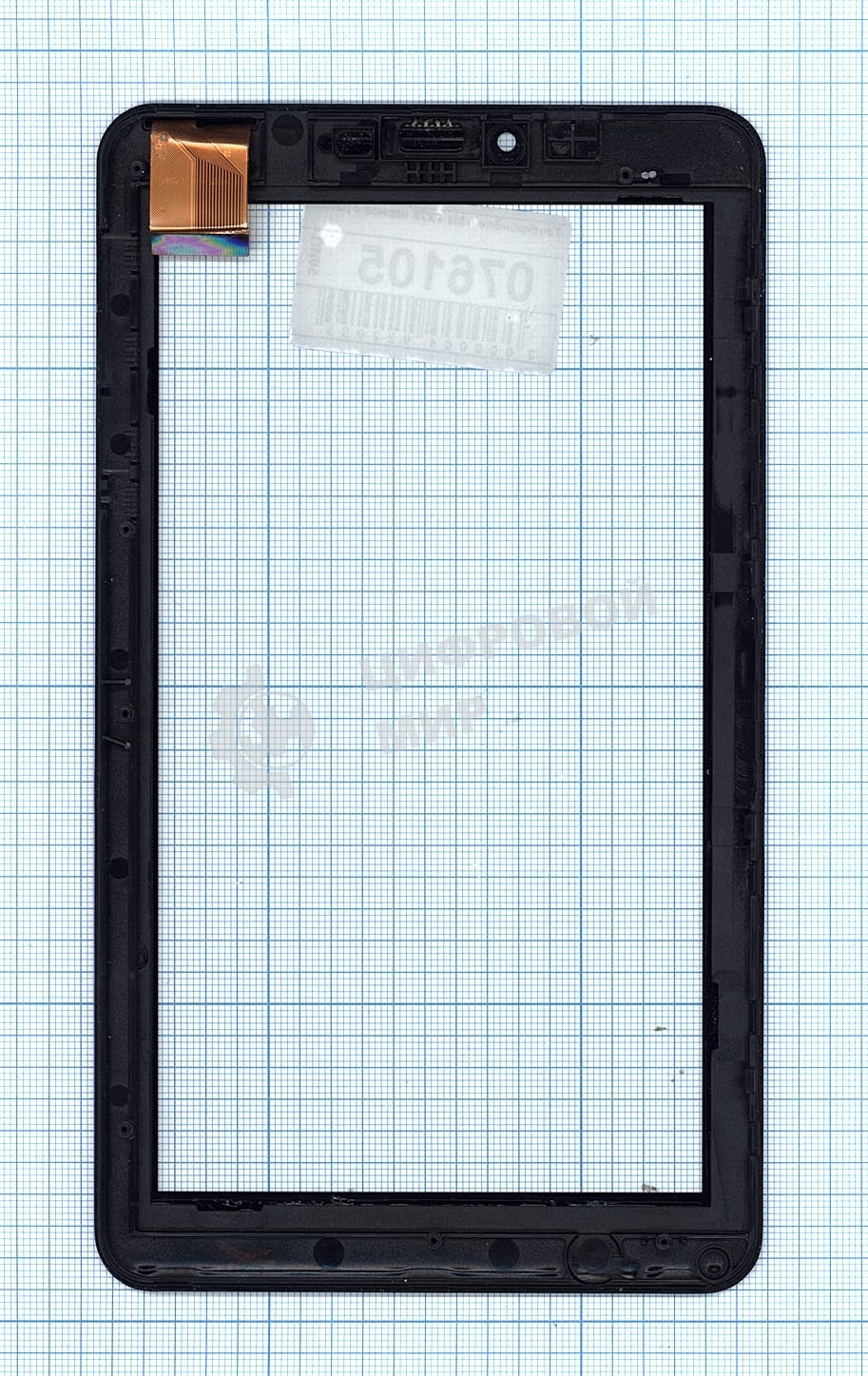 Сенсорное стекло (тачскрин) для Irbis TX76. черное с рамкой