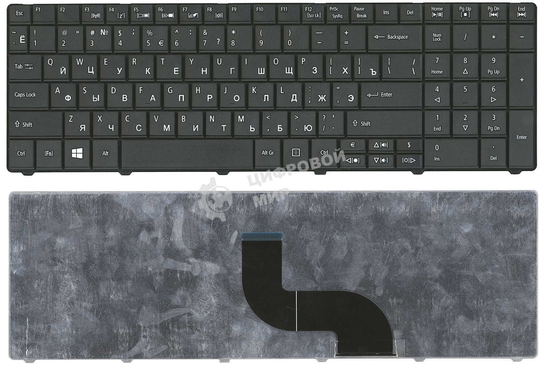 Клавиатура для ноутбука Acer Aspire E1-521 E1-531 E1-571 черная