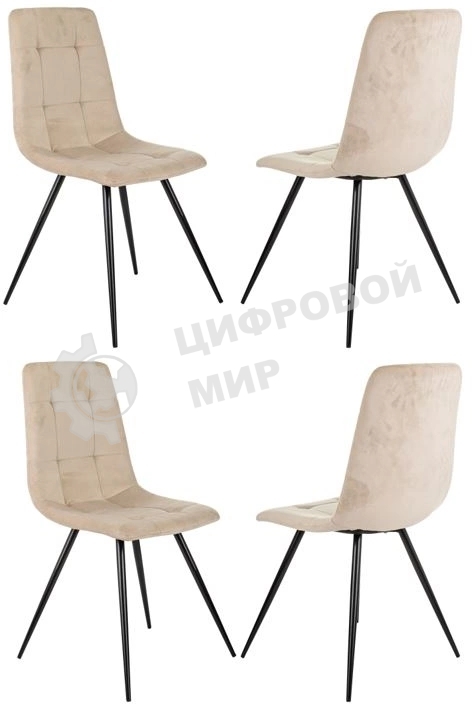 Стул для дома Бюрократ CH-K1_4 комплект 4 шт бежевый Holland 06 металл черный на ножках