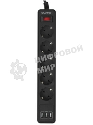Сетевой фильтр QUMO Power Bar 5SP4U (P-0005), черный