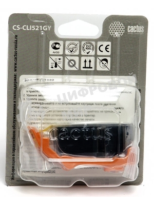 Картридж струйный Cactus CS-CLI521GY серый (8,4 мл) для Canon MP980/MP990