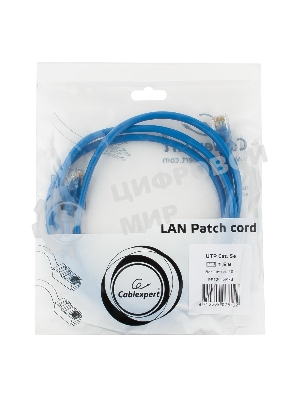 Патч-корд UTP Cablexpert cat.5e, 1.5м, литой, многожильный, синий