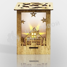 Деревянная фигурка Neon-night с подсветкой 