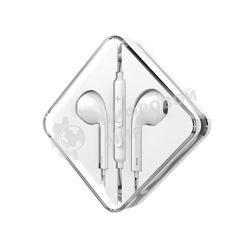 Наушники проводные вставки с микрофоном Hoco M55 белый