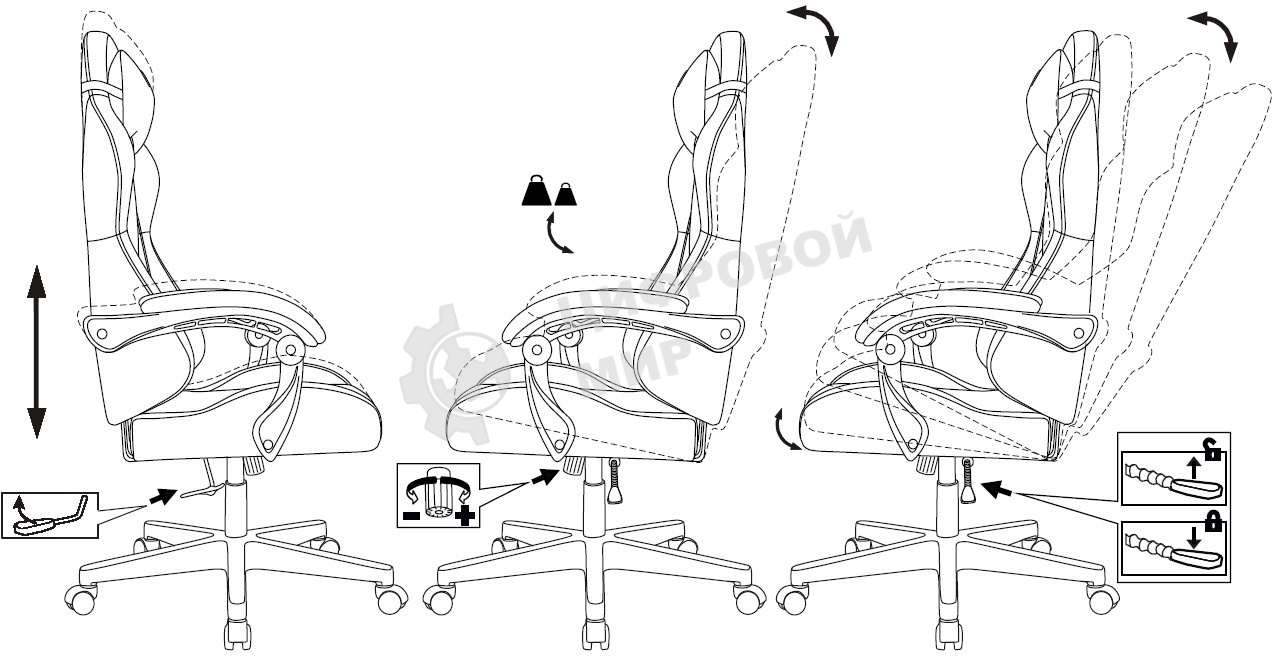 Кресло игровое Zombie GAME TETRA черный/красный эко.кожа крестов. пластик